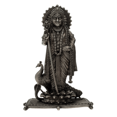 LORD MURUGAN SILVER OXEDISED STATUE (92.5 PURITY)